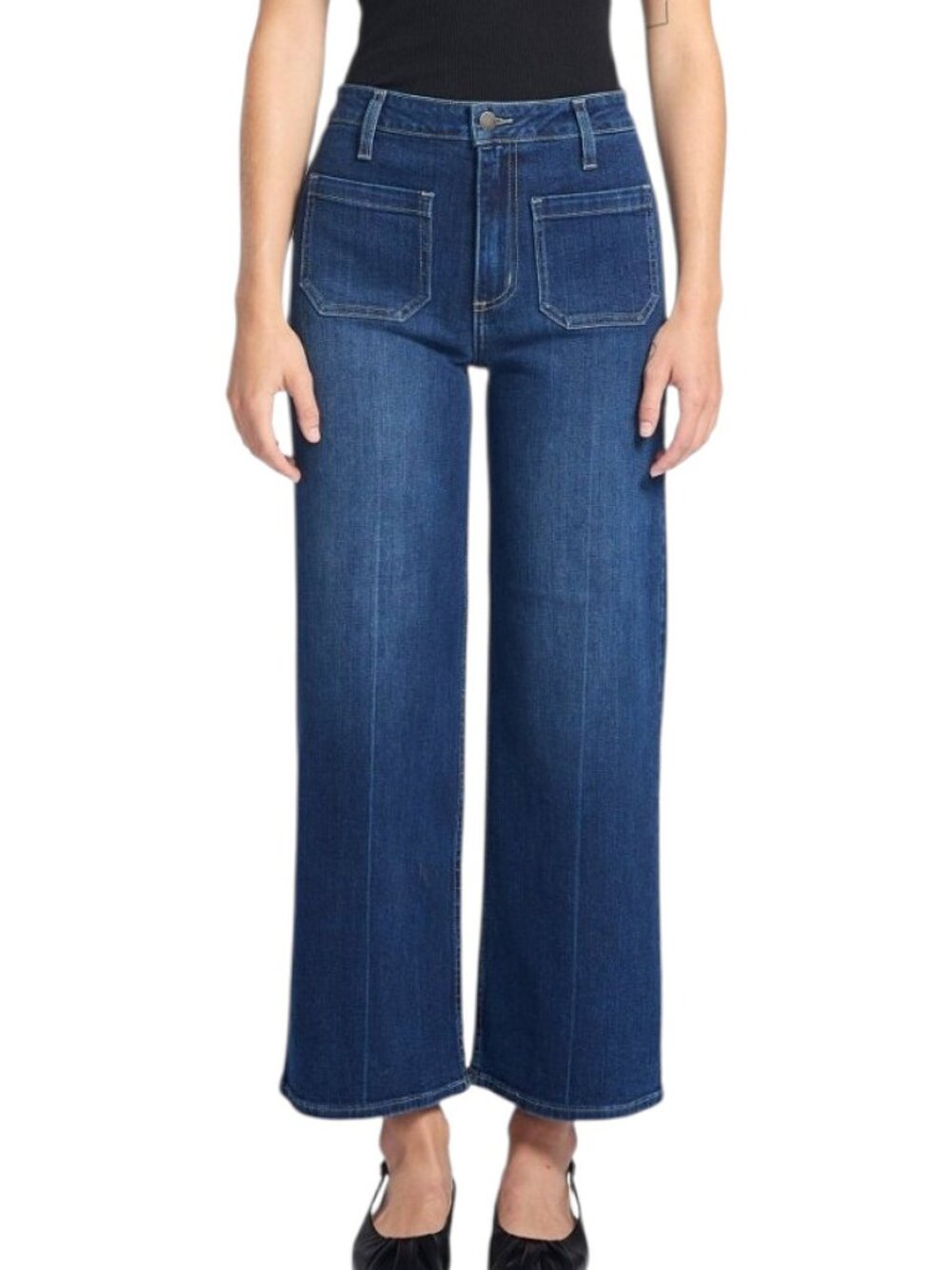 Letter to Juliet LTJ Sailor Front Patch Pocket Jeans High Rise Wide Leg Crop 28